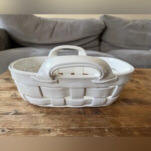Tiffany & Co Ceramic White Woven Basket Made in Italy *flaws see photos